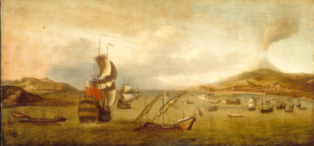 British Squadron og Levantine bysser i havet av Lorenzo Castro