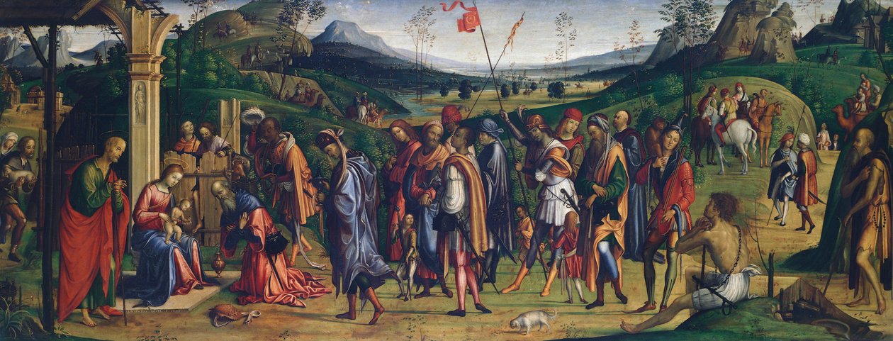 Tilbedelse av magi av Lorenzo Costa