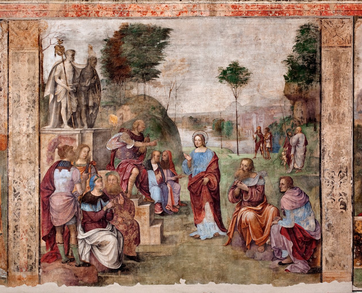 Life of St Cecilia: Trial of St Cecilia (fresco av Lorenzo Costa