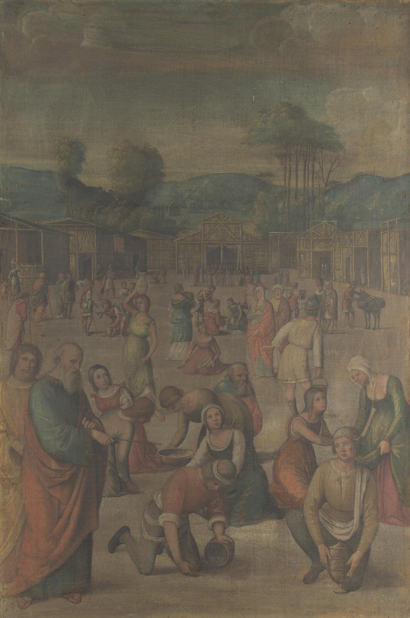 Israelittene samler Manna fra historien om Moses, etter 1508 av Lorenzo Costa