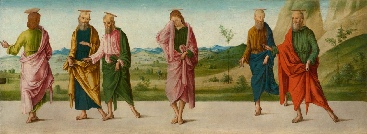 The Miracle of the Catafalque (panel C), cirka 1500-1506 (tempera på panel) av Lorenzo Costa