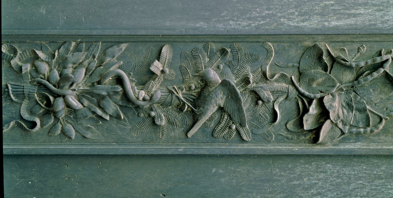 Skulptert ramme, detalj av nordporten. Lavrelieff bronse av Lorenzo Ghiberti