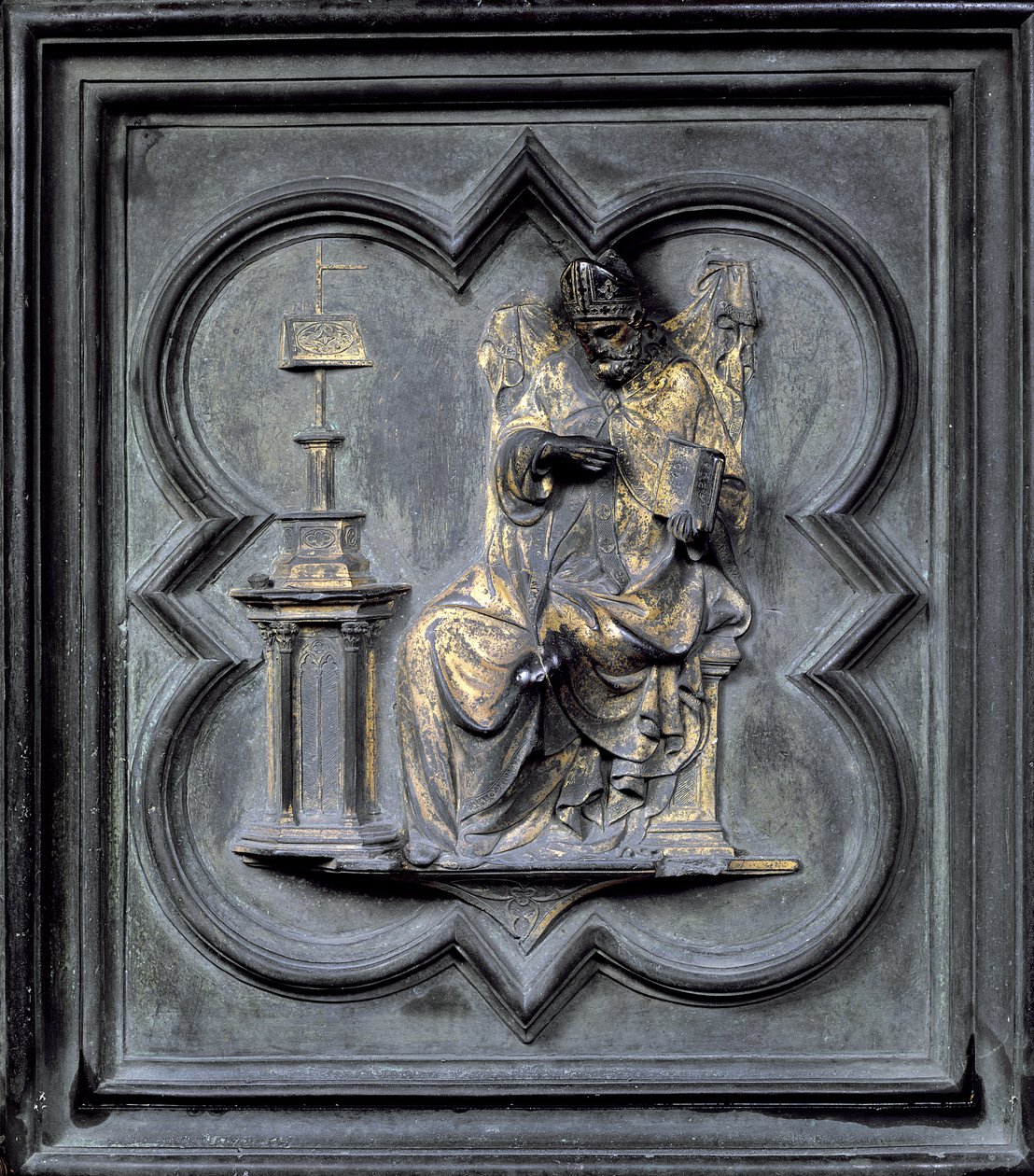 St Augustine, panel H av norddørene til dåpskapellet i San Giovanni, 1403-24 (bronse) av Lorenzo Ghiberti