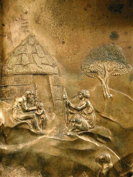 Historien om Kain og Abel, detalj fra det originale panelet fra østdørene til dåpskapellet av Lorenzo Ghiberti