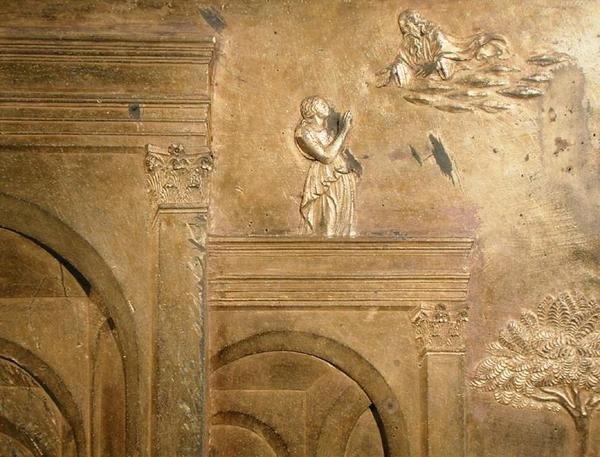 Historien om Jakob og Esau, detalj fra det originale panelet fra østdørene til dåpskapellet av Lorenzo Ghiberti