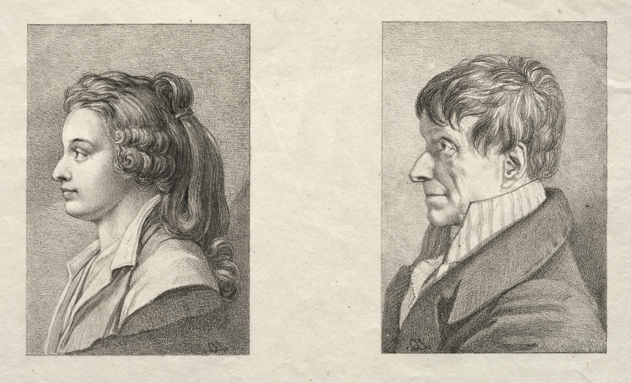 Profilportrett av en kvinne og en mann av Lorenzo II Quaglio