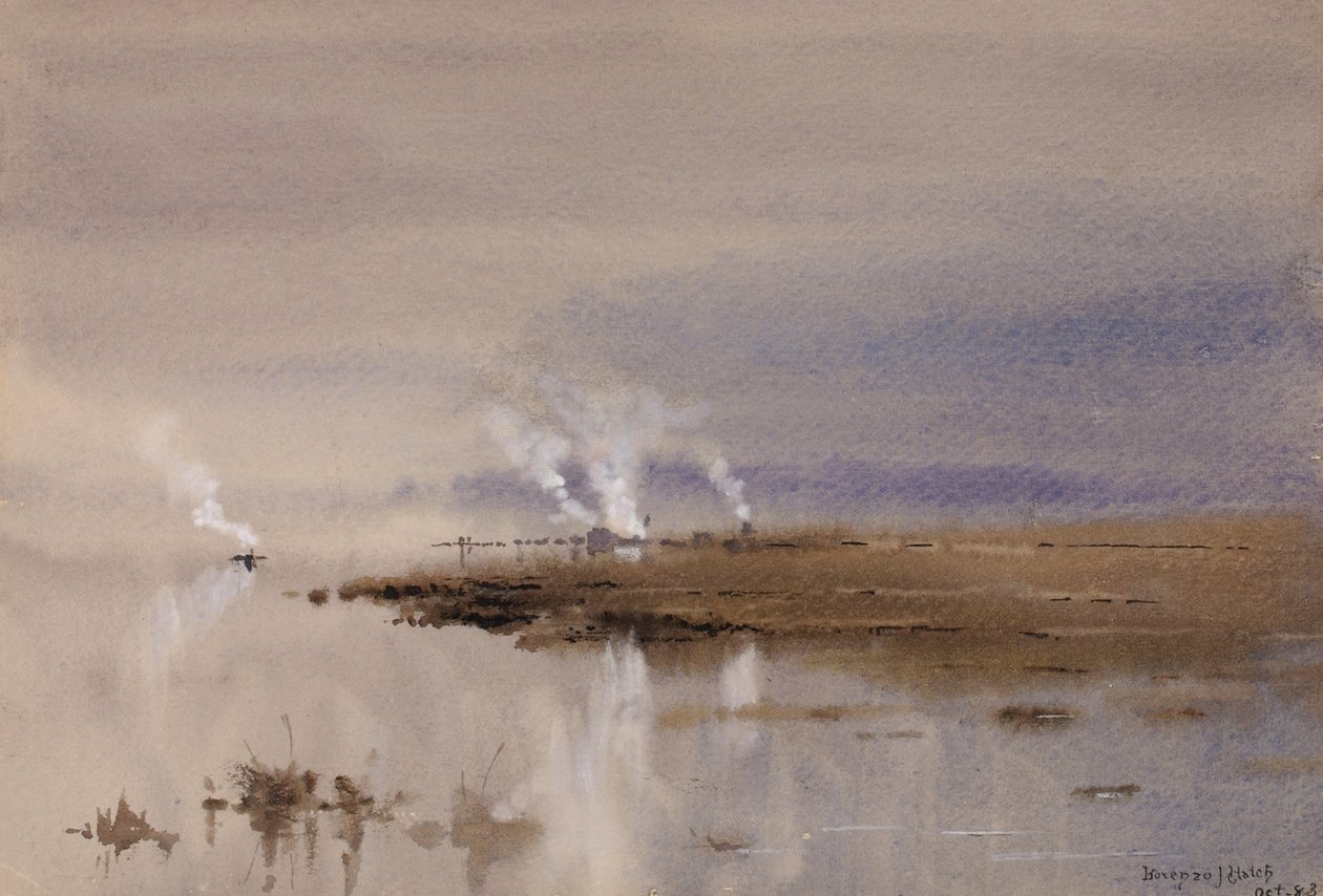 Skisse på Potomac, 1883. av Lorenzo J. Hatch