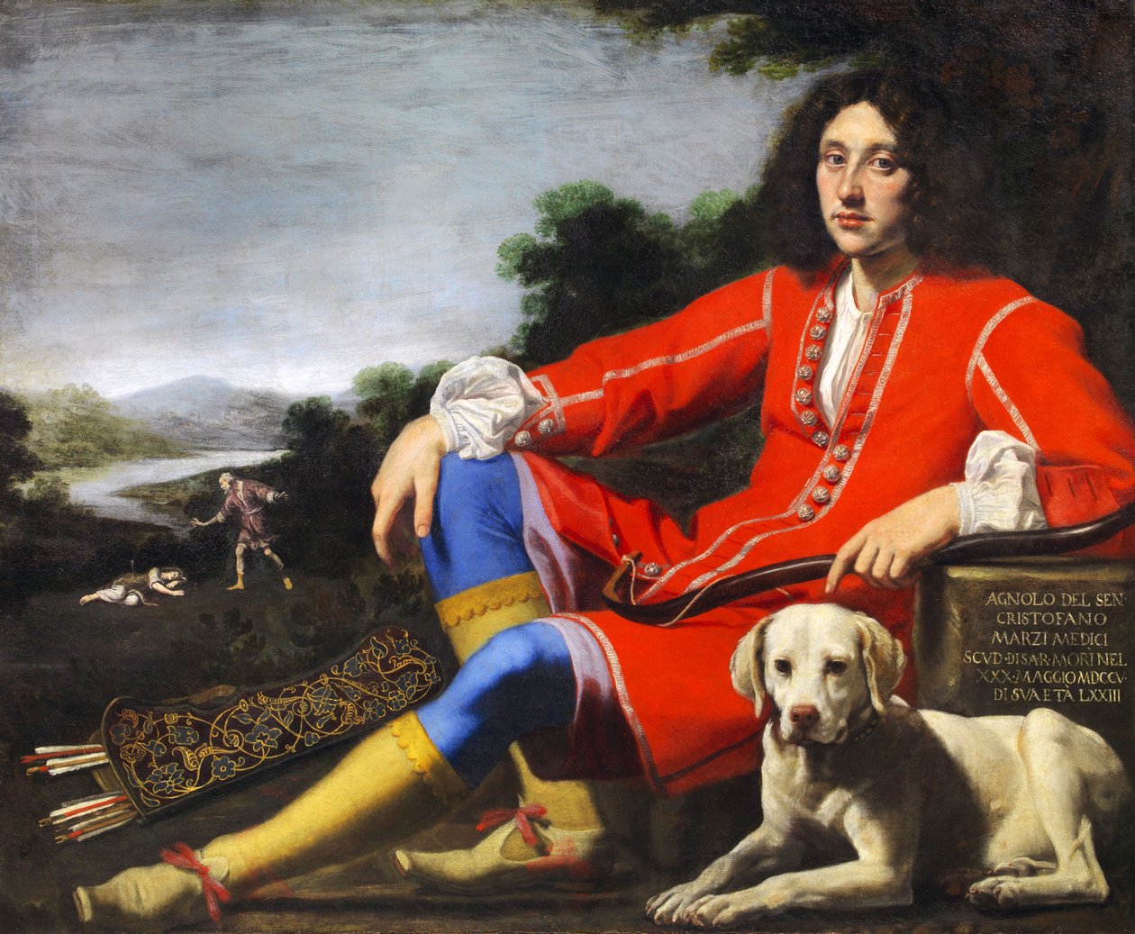 Portrett av en herre med labrador, første halvdel av 1600-tallet. av Lorenzo Lippi