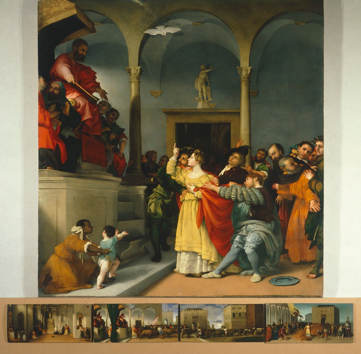 Altertavle av Saint Lucia eller Saint Lucia Before Judge av Lorenzo Lotto (1480 ca- 1556), olje på lerret, 243x237 cm av Lorenzo Lotto