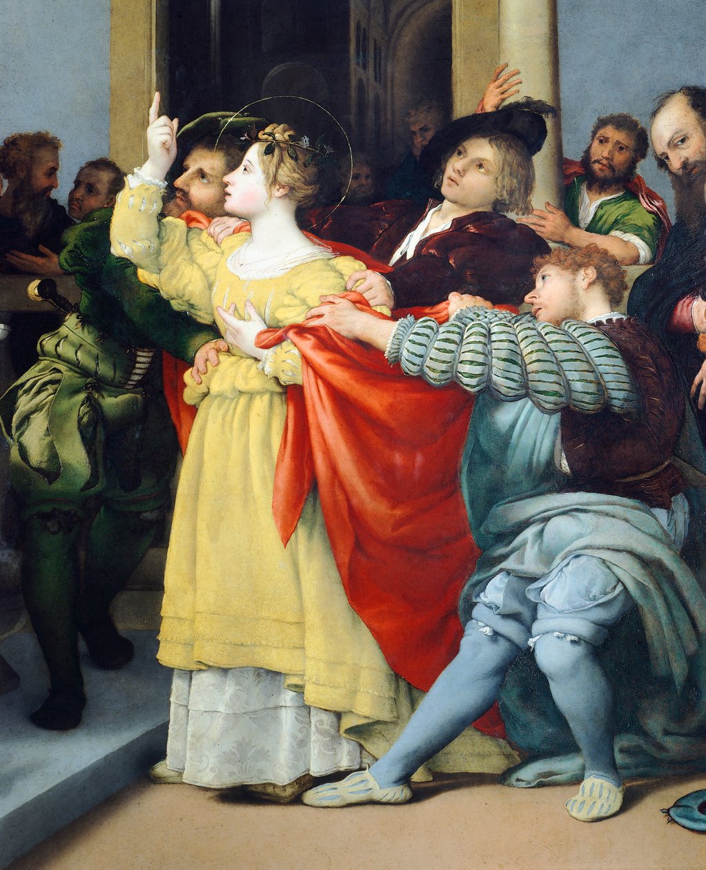 Altertavle av Saint Lucia eller Saint Lucia foran dommeren av Lorenzo Lotto