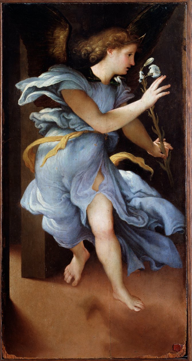 Bebudelsens engel - maleri av Lorenzo Lotto