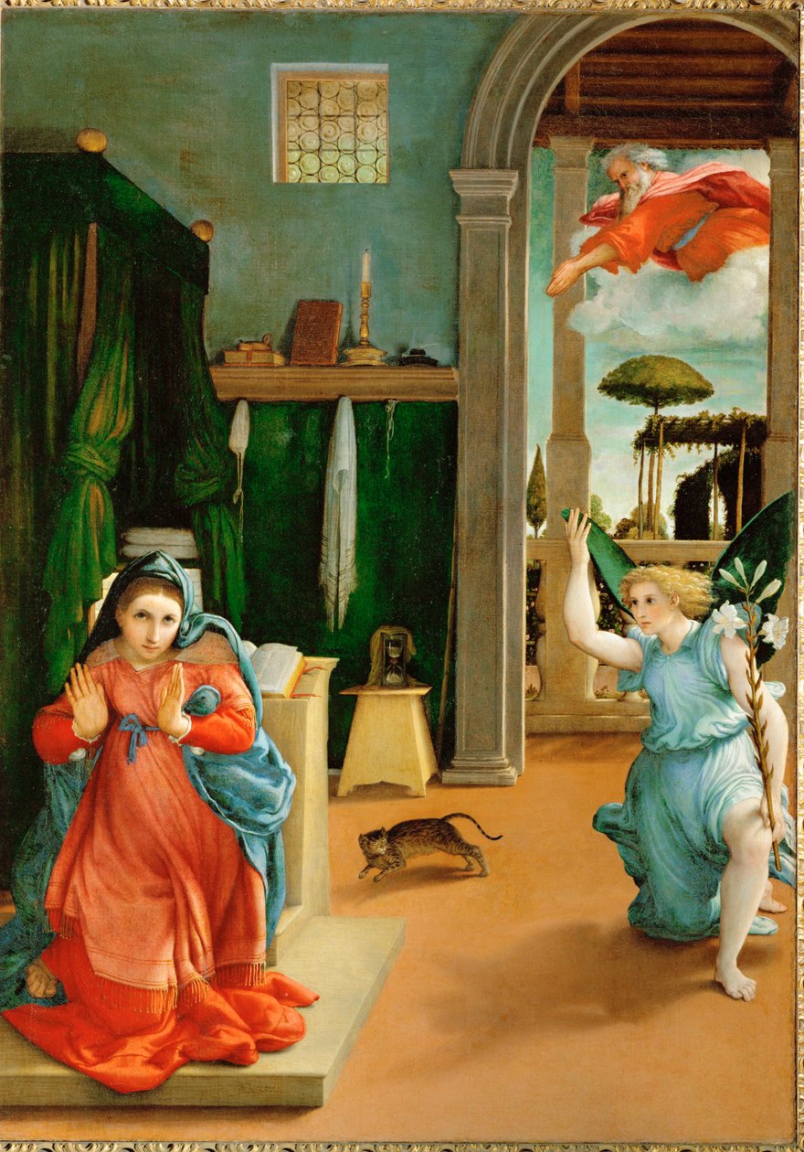 Bebudelsen (maleri på lerret) av Lorenzo Lotto