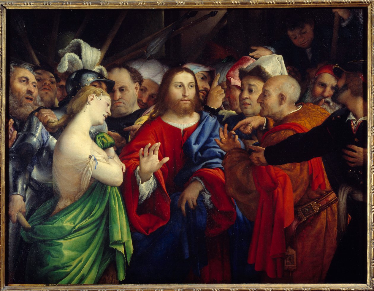 Kristus og utro kvinne. Maleri av Lorenzo Lotto (1480-1556) av Lorenzo Lotto