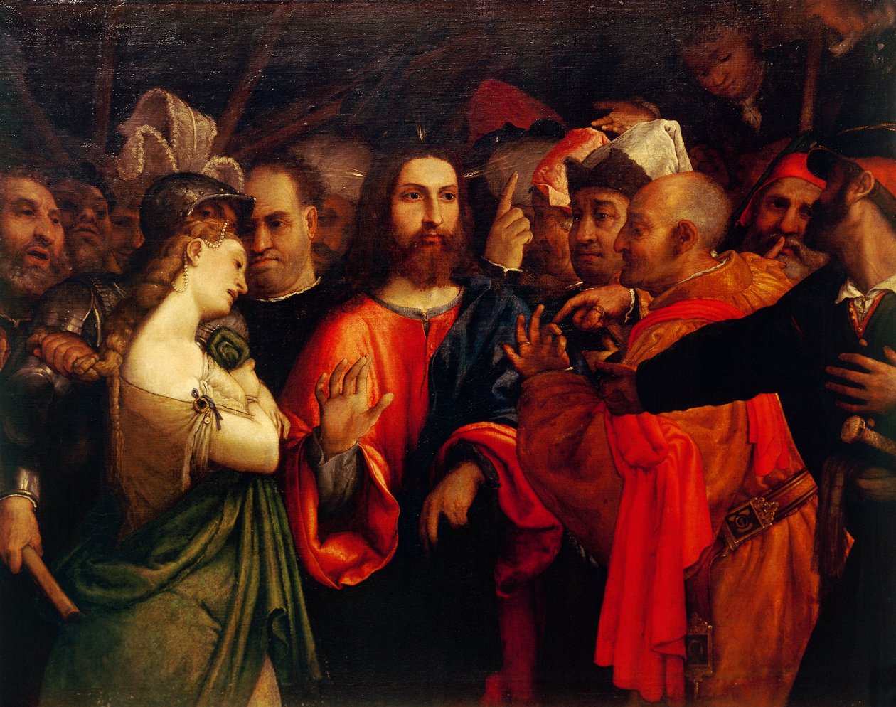 Kristus og horkvinnen av Lorenzo Lotto