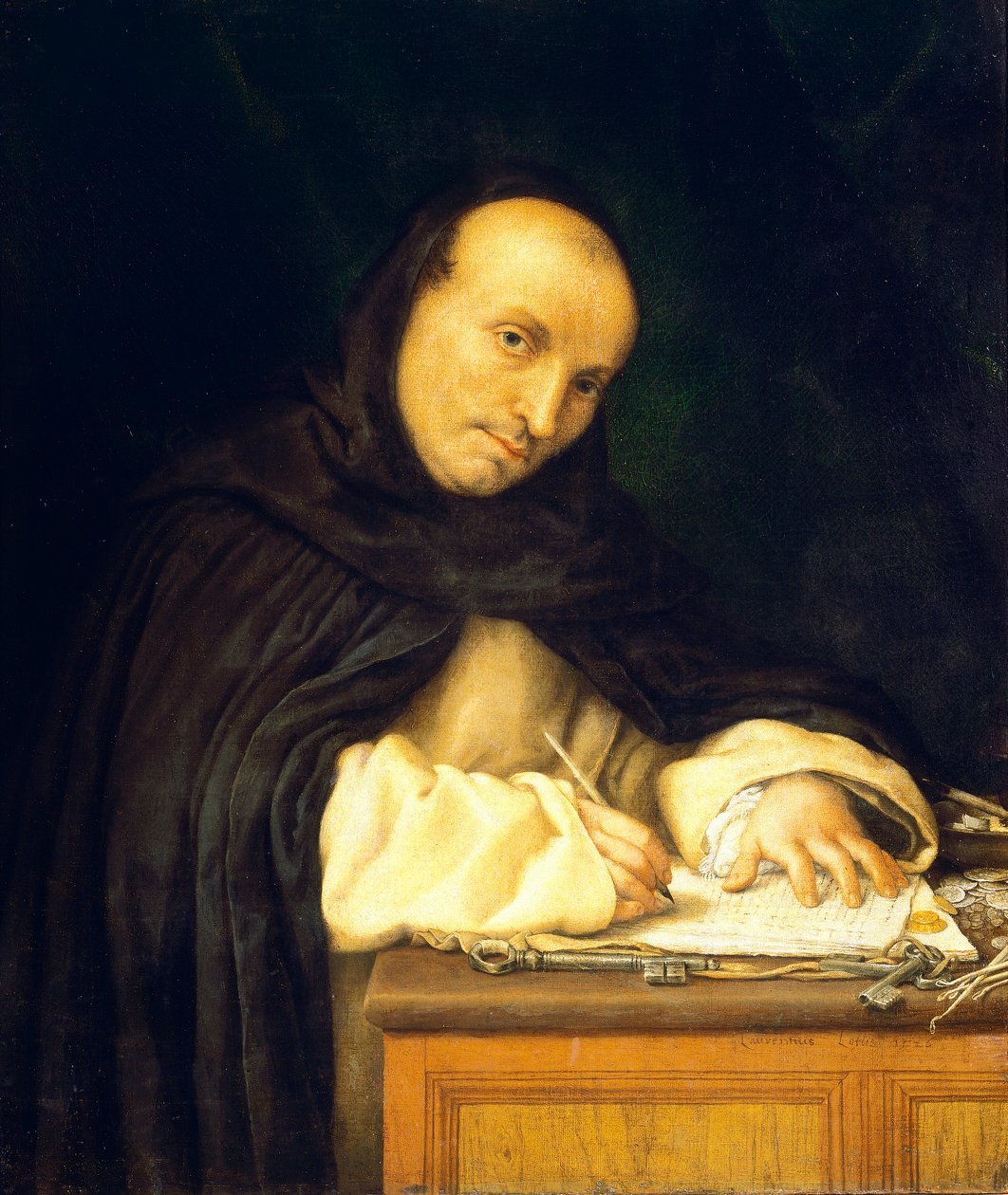 Portrett av den dominikanske munken eller Portrett av vaktmannen fra San Zanipolo-klosteret av Lorenzo Lotto