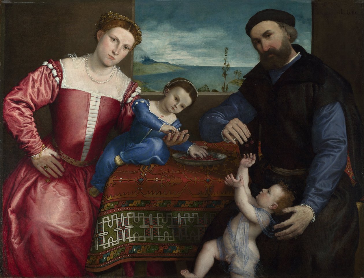 Portrett av Giovanni della Volta med hans kone og barn av Lorenzo Lotto