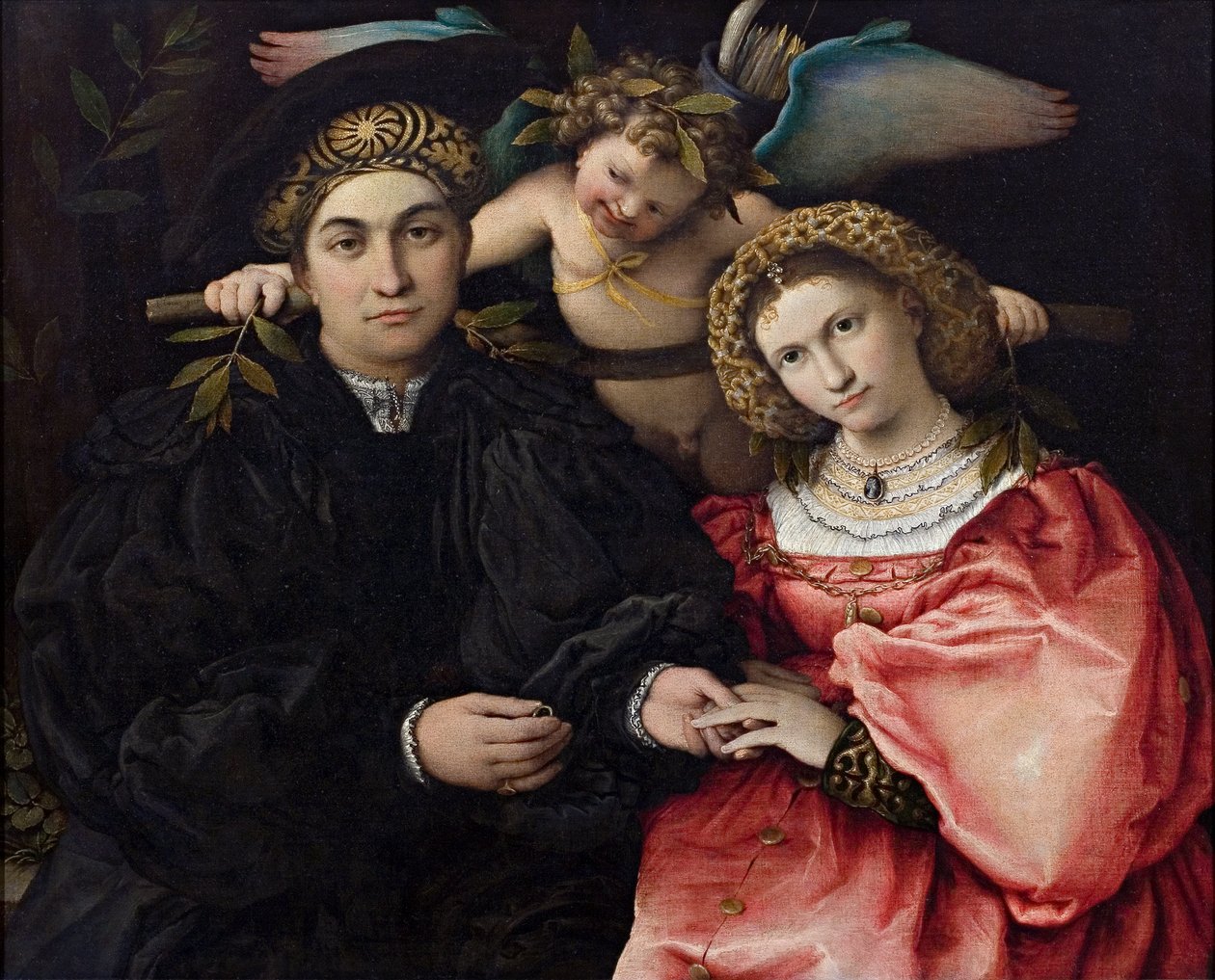 Portrett av Marsilio Cassotti og hans brud Faustina - Lotto, Lorenzo (1480-1556) - 1523 - Olje på tre - 71x84 - Museo del Prado, Madrid av Lorenzo Lotto