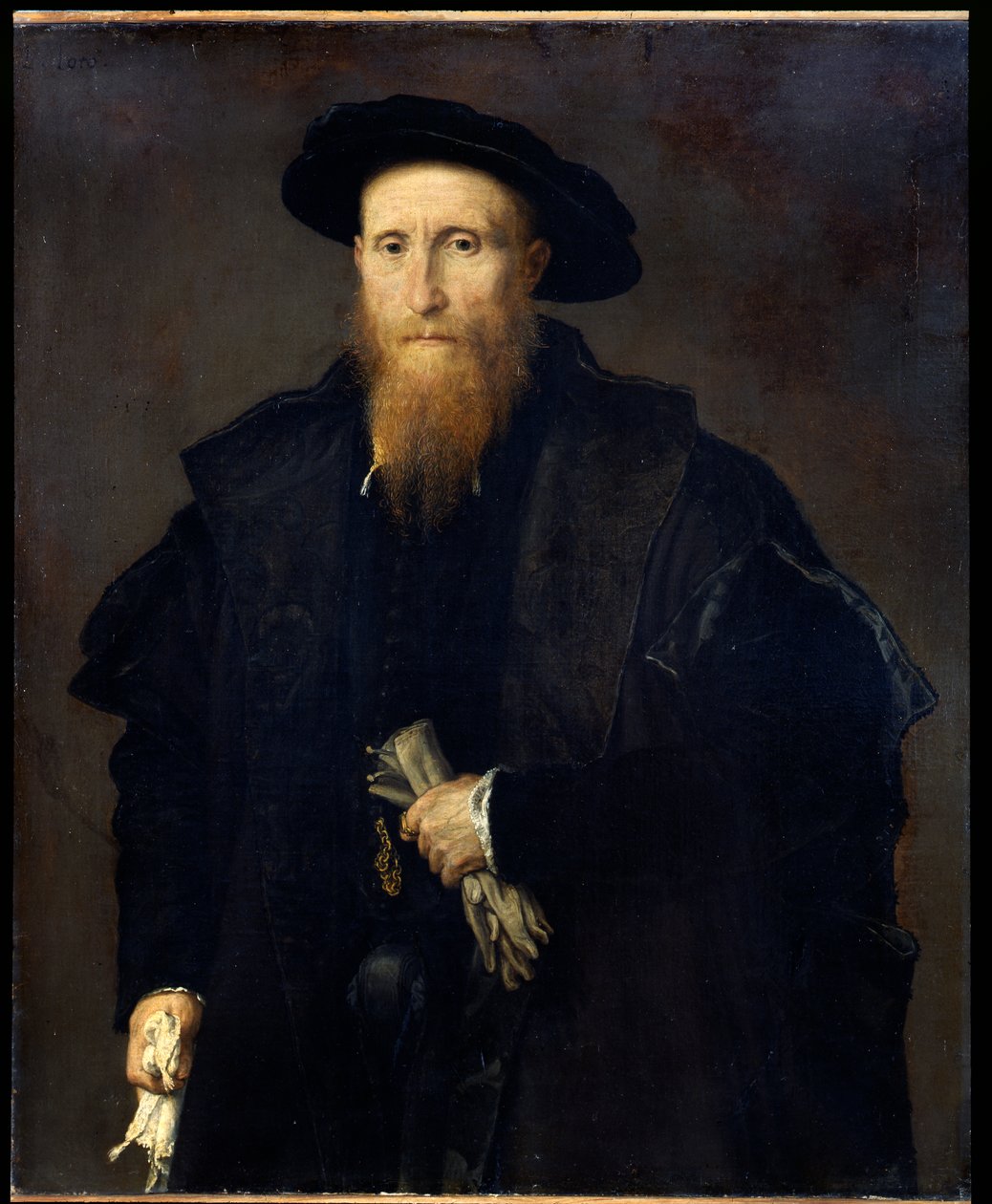 Portrett av en eldre herre med hansker (Liberale da Pinedel?) av Lorenzo Lotto
