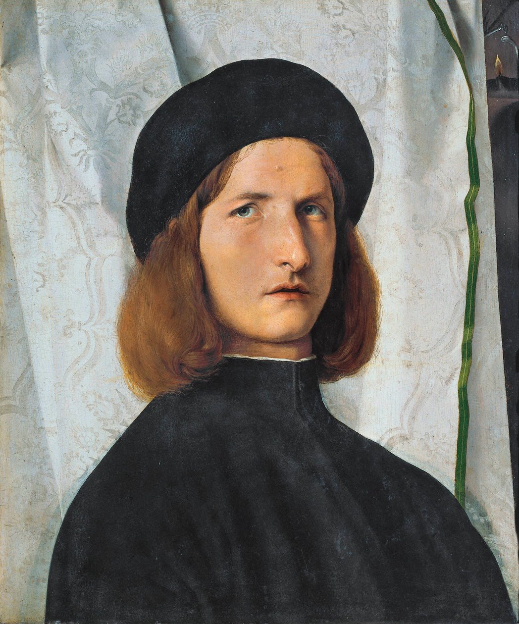 Portrett av ung mann med lampe, 1508 av Lorenzo Lotto