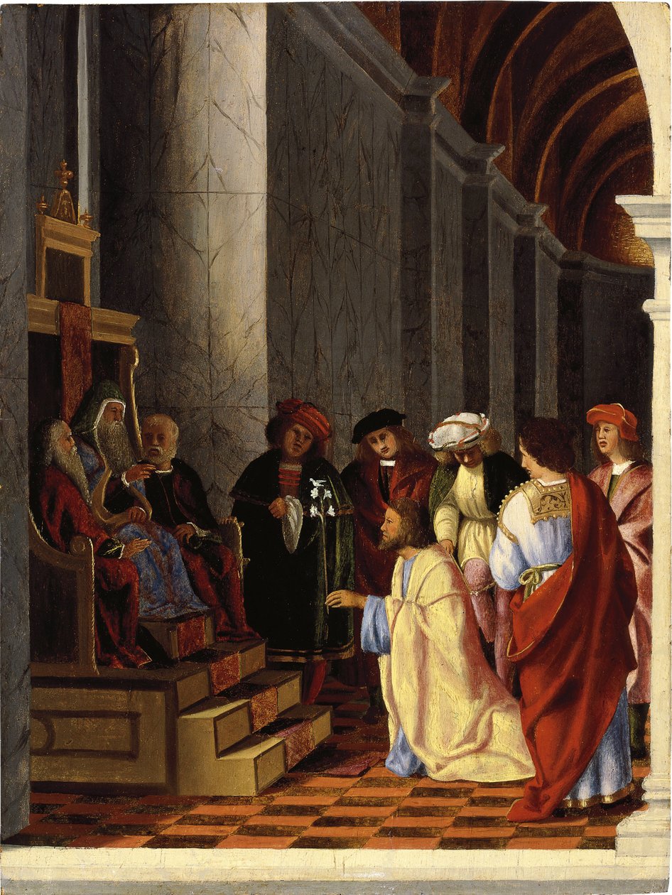 Den hellige Josef foran ypperstepresten av Lorenzo Lotto