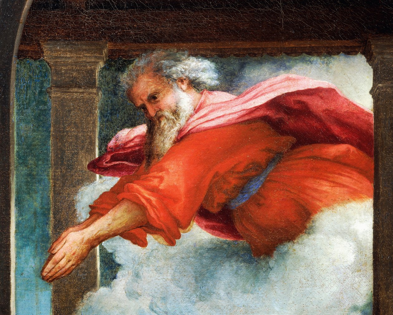 Den evige far, detalj fra kunngjøringen, ca 1434, av Lorenzo Lotto (1480-1556), olje på lerret av Lorenzo Lotto