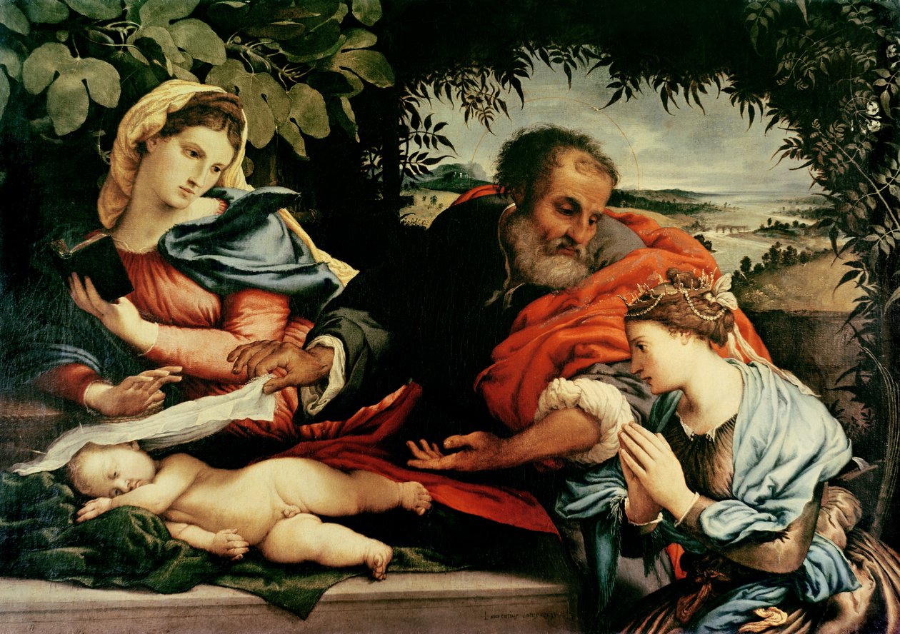 Den hellige familie med St. Katarina av Alexandria, 1533 av Lorenzo Lotto