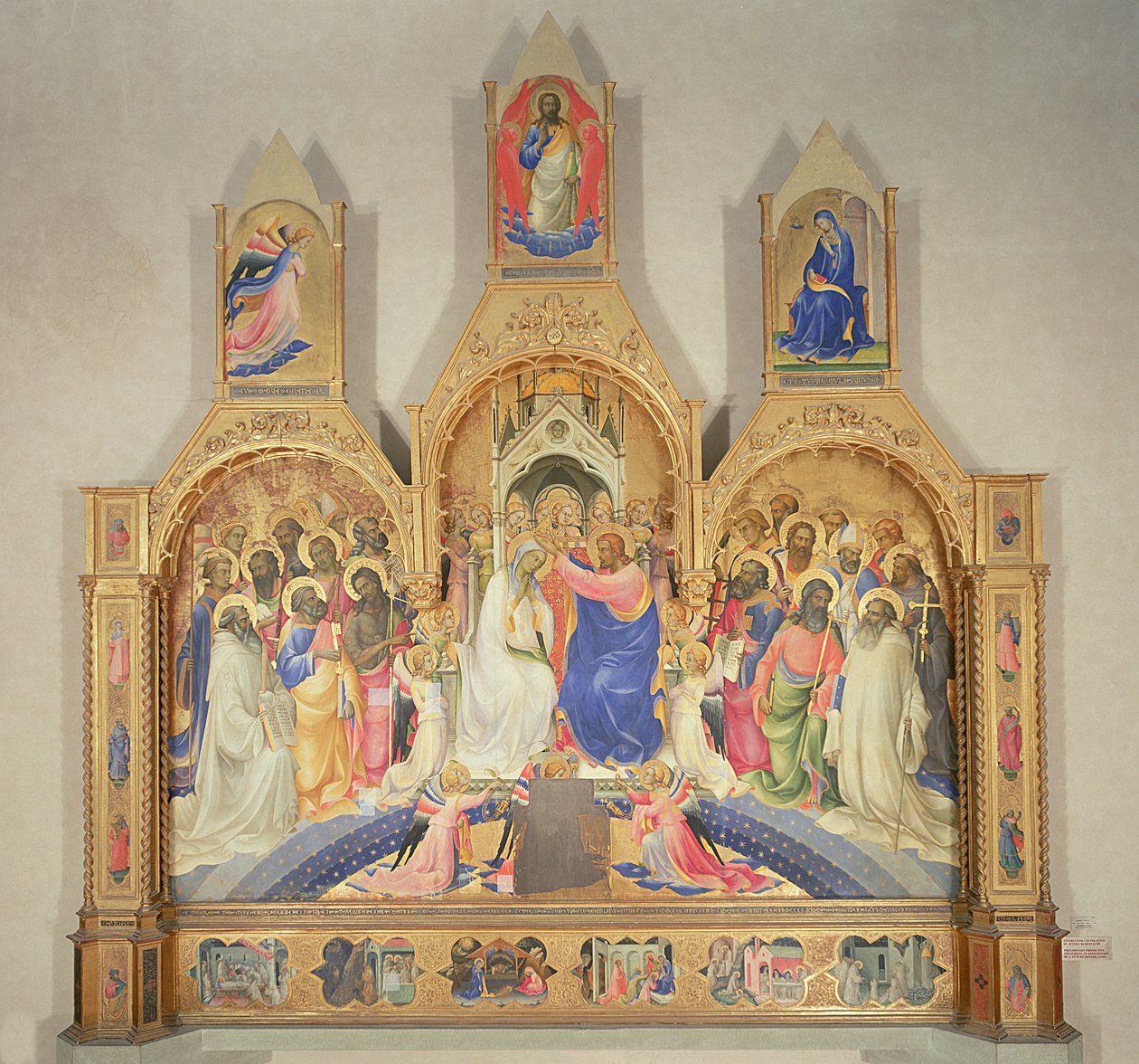 Coronation of the Virgin, 1414 (tempera på tre, gullbakgrunn) av Lorenzo Monaco