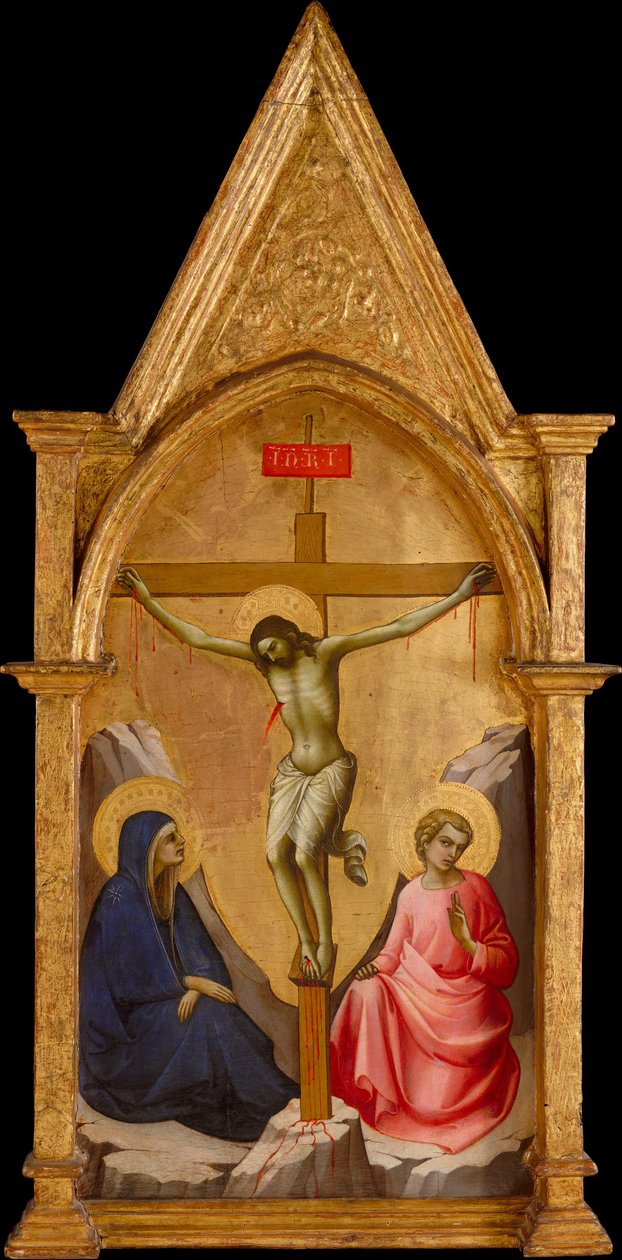 Den korsfestede Kristus mellom Jomfruen og Evangelisten Johannes, ca. 1406. av Lorenzo Monaco
