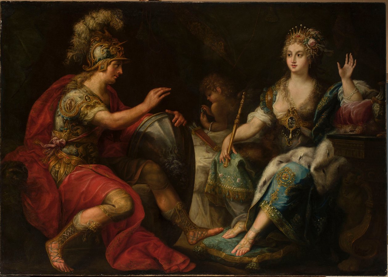 Aeneas og Dido (olje på lerret) av Lorenzo Pasinelli
