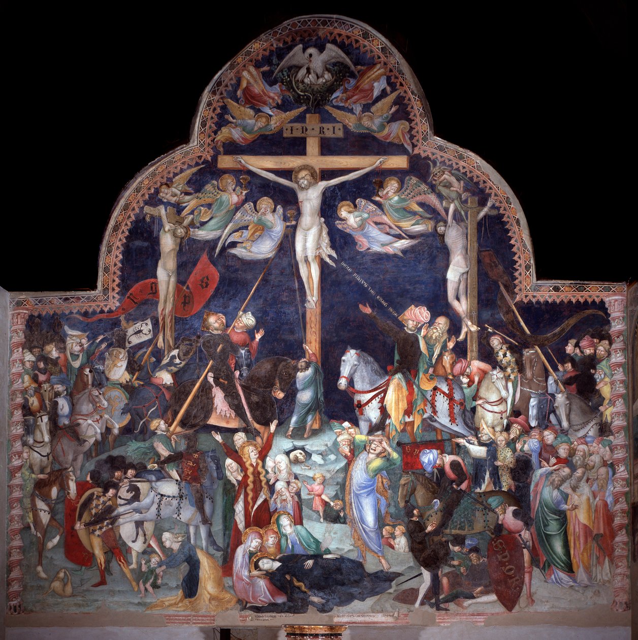 Korsfestelse (fresko av Lorenzo Salimbeni