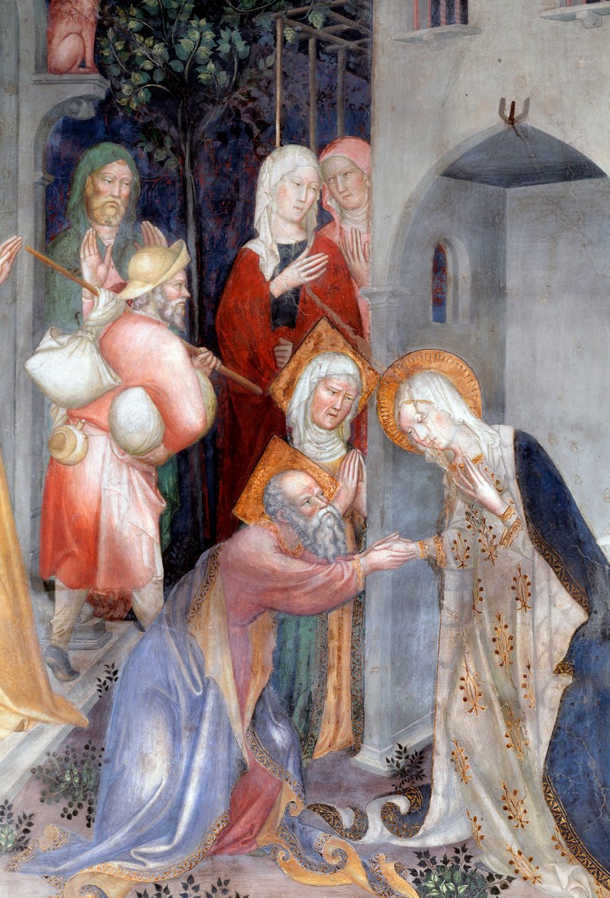 Jomfruens farvel til Sakarja og Elizabeth, detalj (Fresco av Lorenzo Salimbeni