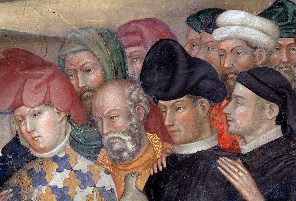 Døperen Johannes som døper Jesus, detalj (Fresco av Lorenzo Salimbeni