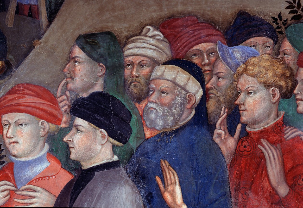 Døperen Johannes som døper folkemengdene i Jordan, detalj (Fresco av Lorenzo Salimbeni