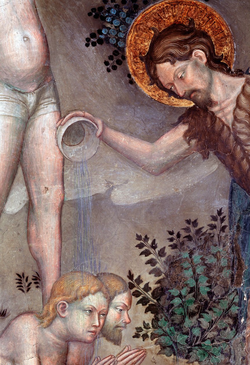 Døperen Johannes som døper folkemengdene i Jordanelven, detalj (Fresco av Lorenzo Salimbeni