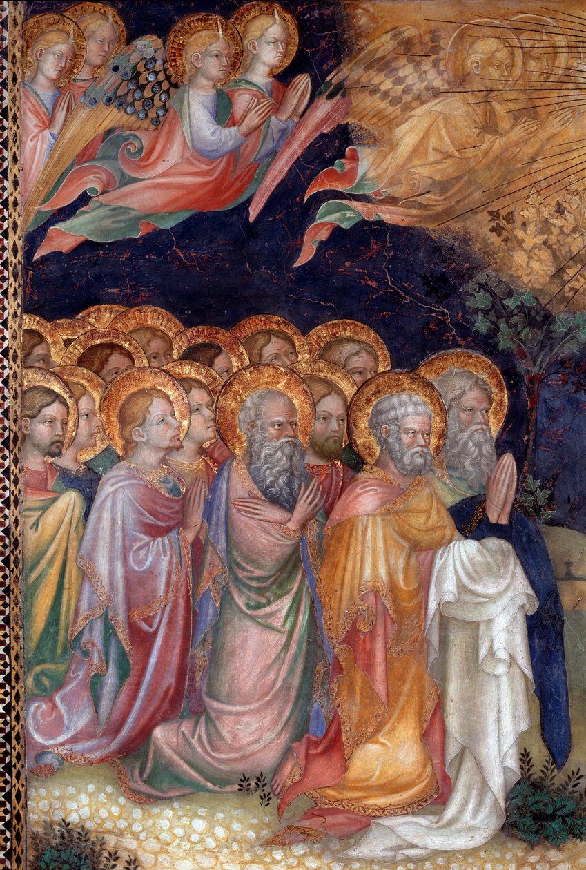 Jesu dåp av døperen Johannes som døper Jesus Detail Fresco av Lorenzo av Lorenzo Salimbeni