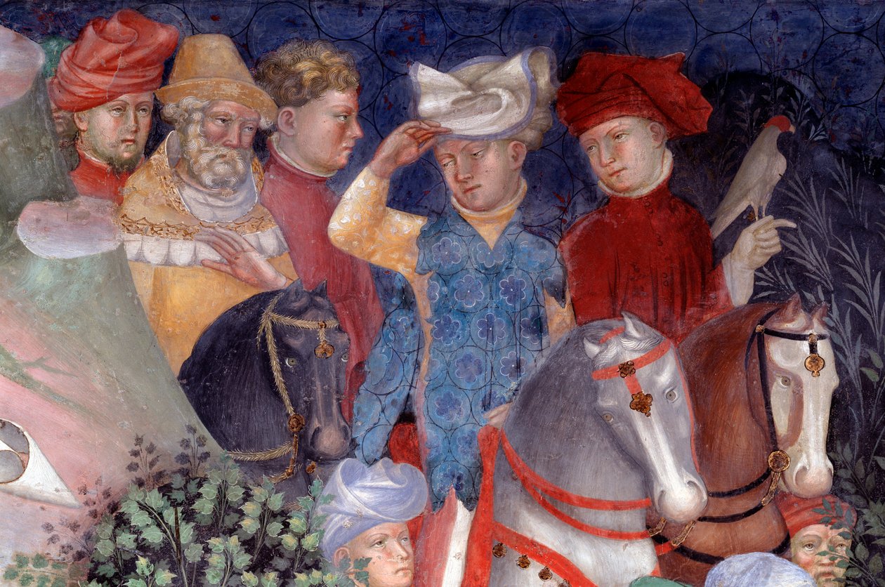 Forutsigelsen av den hellige Johannes Baptist til folkemengdene, detalj (Fresco av Lorenzo Salimbeni