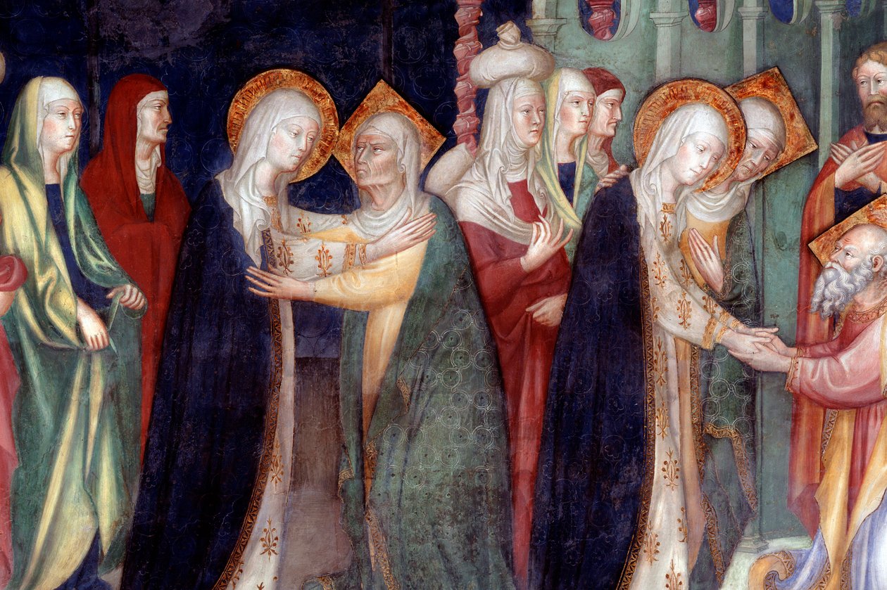 Marias besøk til den hellige Elizabeth, detalj (Fresco av Lorenzo Salimbeni