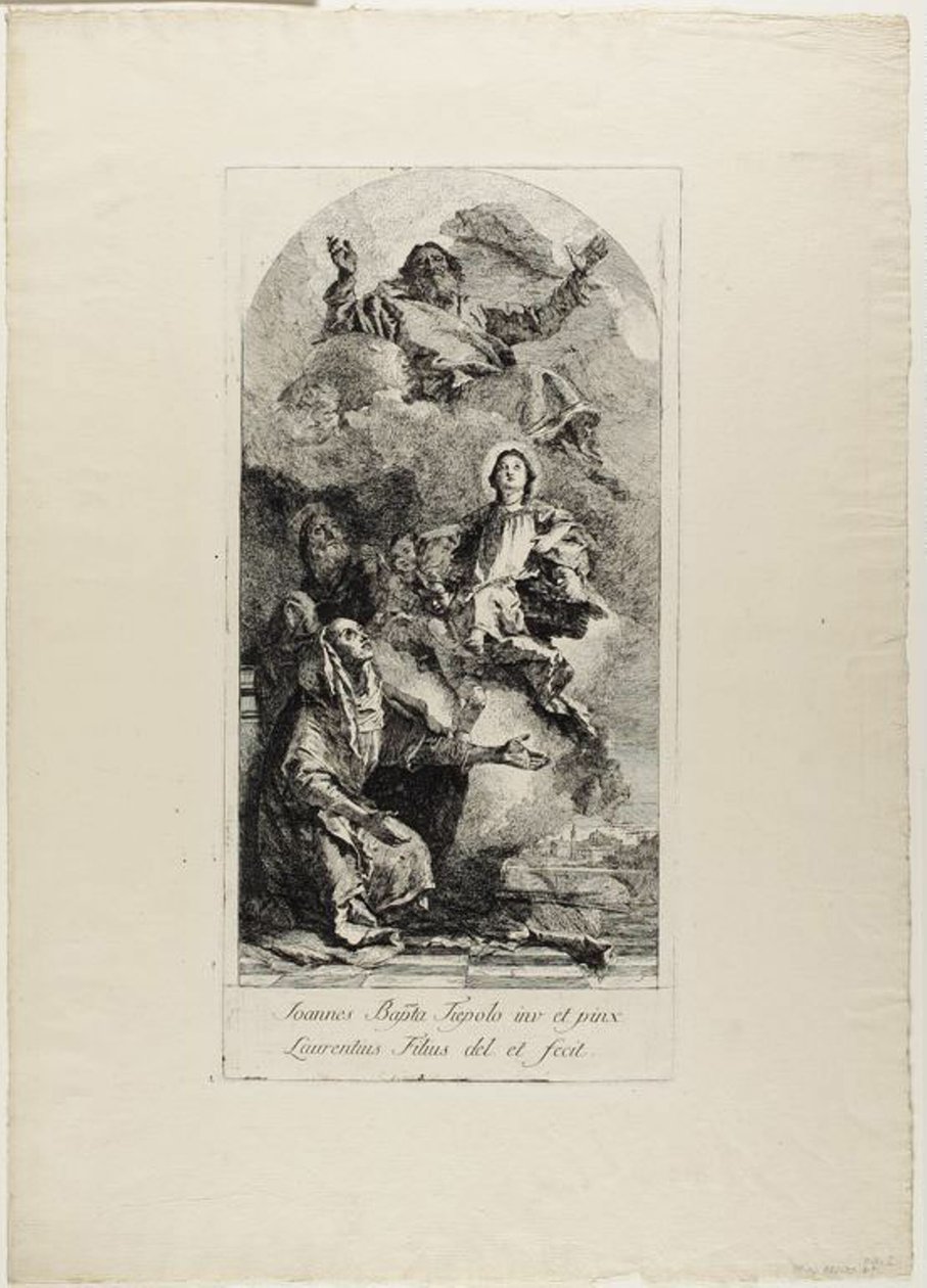 Saint Anne og Saint Joachim tilbyr jomfru Maria som barn til den evige far av Lorenzo Tiepolo