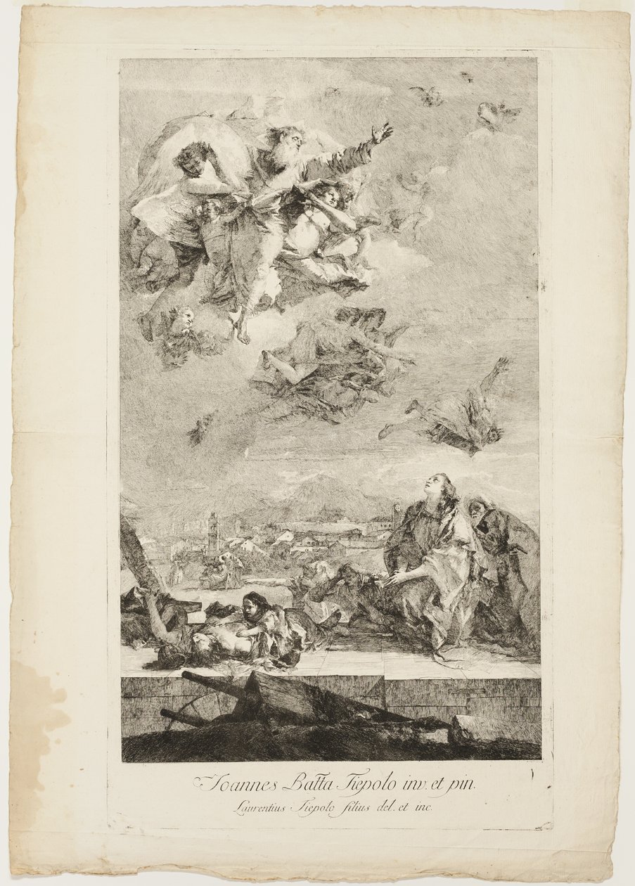 Saint Thecla ber for slutten av pesten i byen Este av Lorenzo Tiepolo