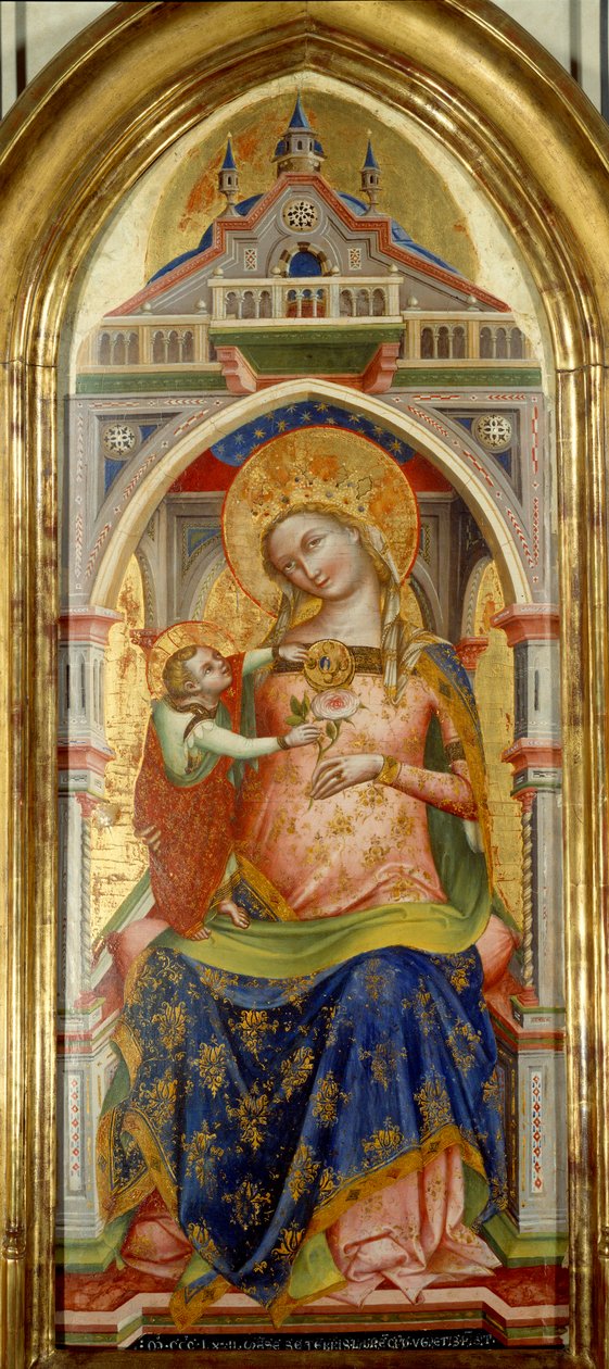 Jomfruen og barnet. Maleri av Lorenzo Veneziano (1300-tallet) av Lorenzo Veneziano