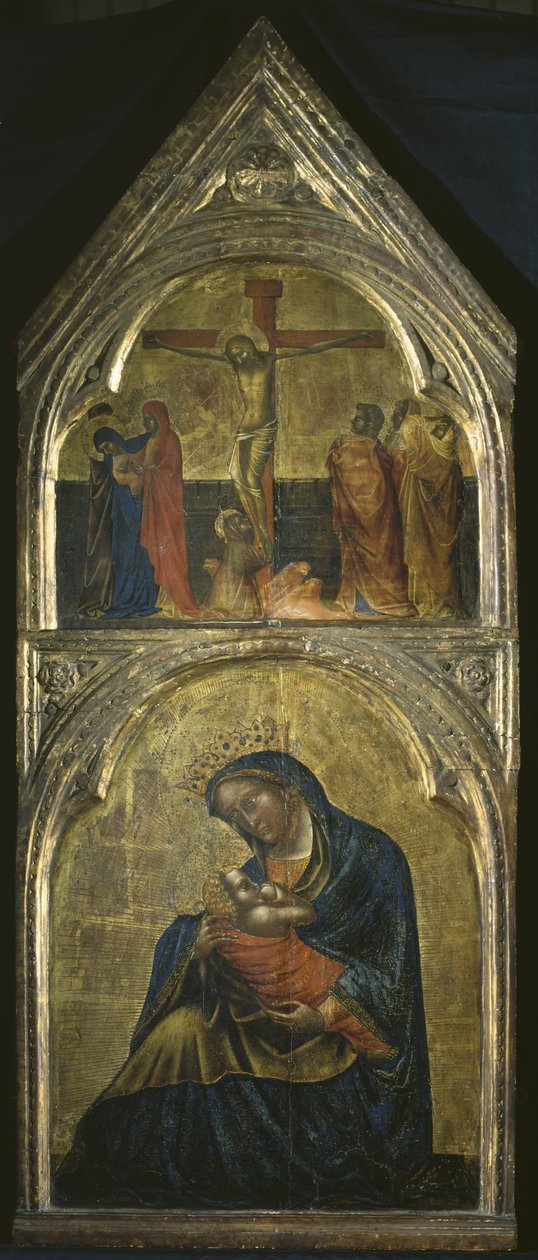 Jomfru og barn med en korsfestelse, ca. 1360 av Lorenzo Veneziano