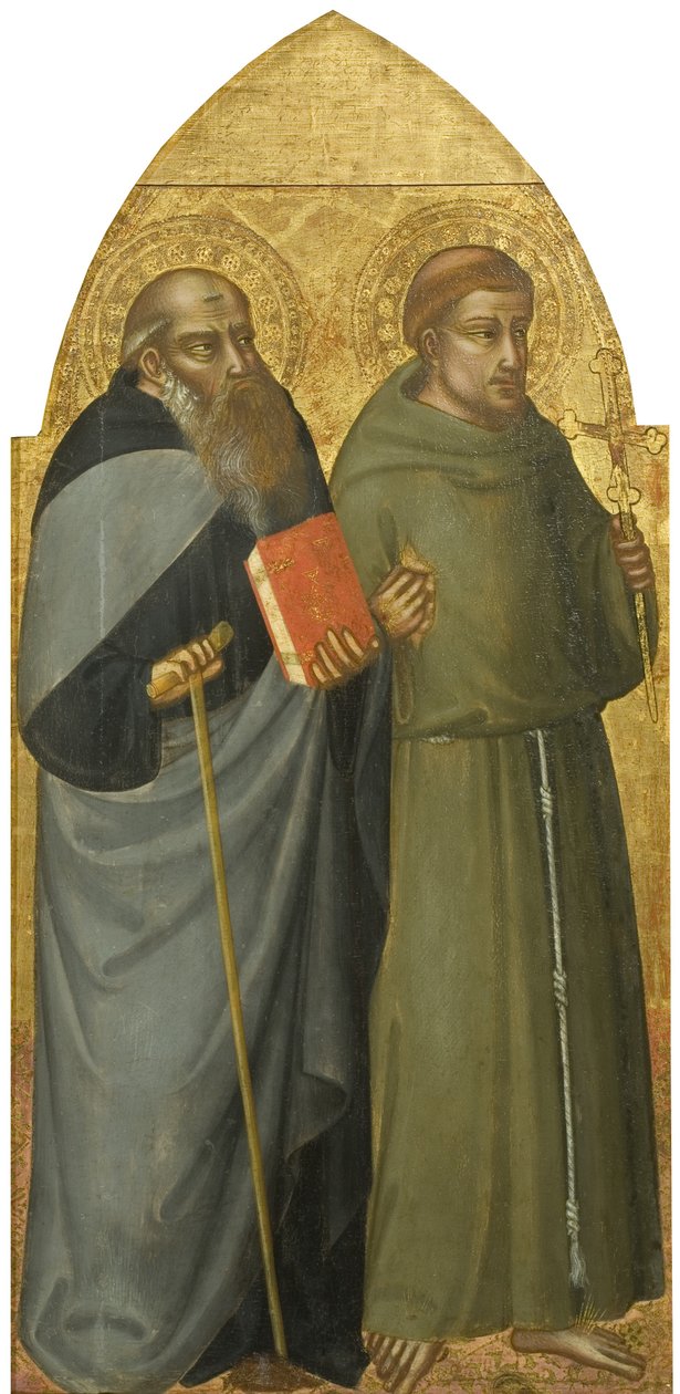 Saints Francis and Anthony Abbot, ca. 1400 (tempera og gull på panel, lime) av Lorenzo di Bicci