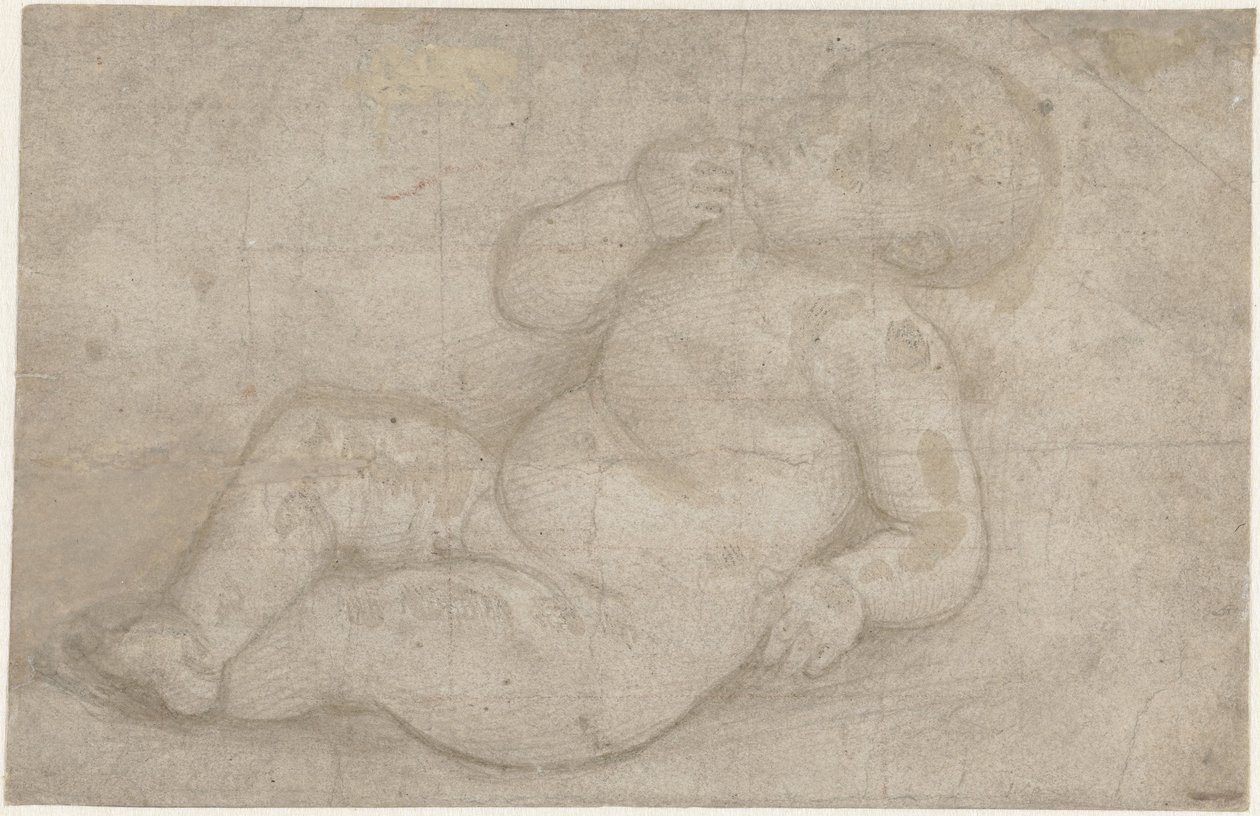 Studer for et liggende Kristusbarn av Lorenzo di Credi (attributed to)