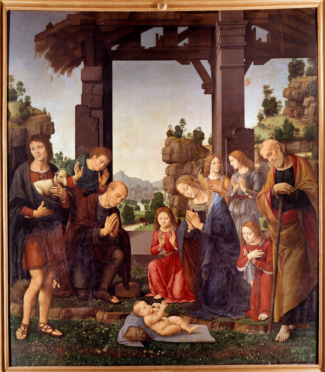 Tilbedelse av hyrdene Maleri av Lorenzo di Credi (1458-1537) 1400-tallet Sun. 2,24x1,96 m Firenze, galleria degli Uffizi (kontorer) av Lorenzo di Credi