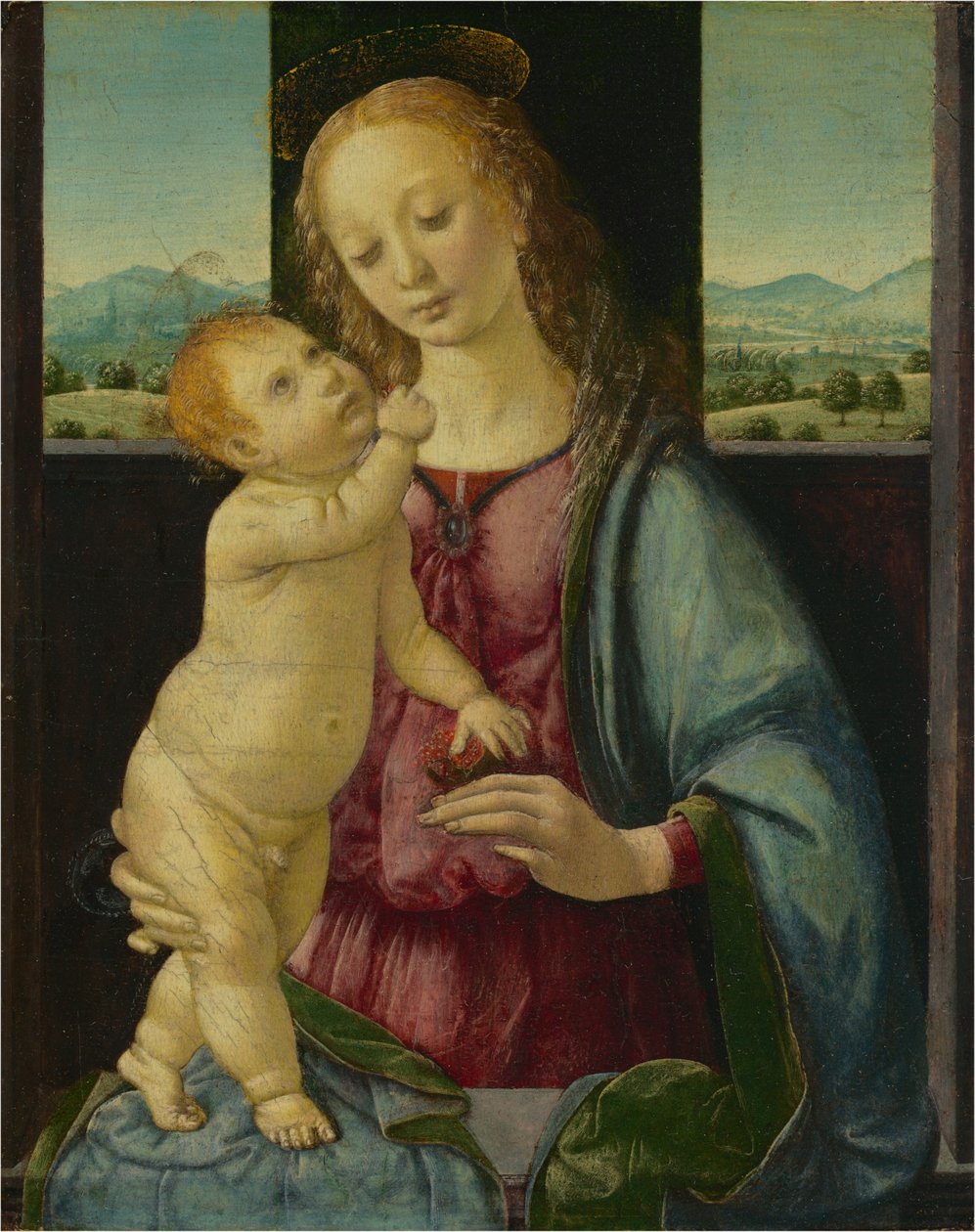 Madonna og barn med et granateple av Lorenzo di Credi