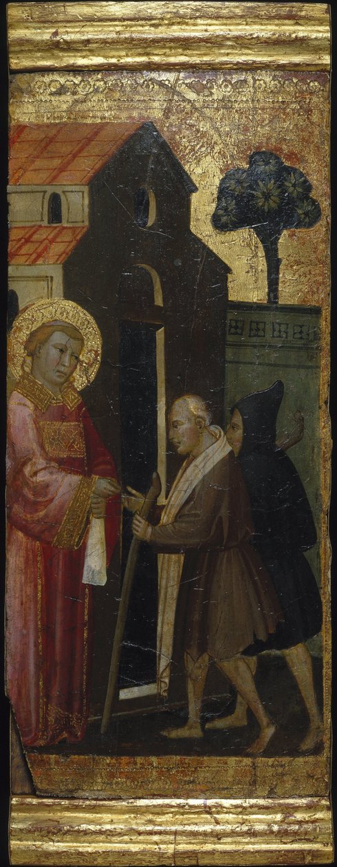 Saint Lawrence deler ut almisser til de fattige. Scener fra Saint Lawrences liv, predella, ca 1412 av Lorenzo di Niccolò