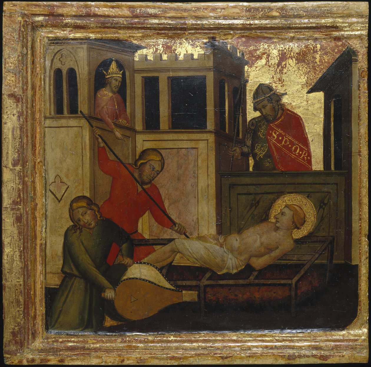 Saint Lawrences martyrium. Scener fra Saint Lawrences liv, predella, ca 1412 av Lorenzo di Niccolò