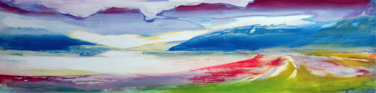 Abstrakt komposisjon (olje og skjellakk på gesso på panel) av Lou Gibbs