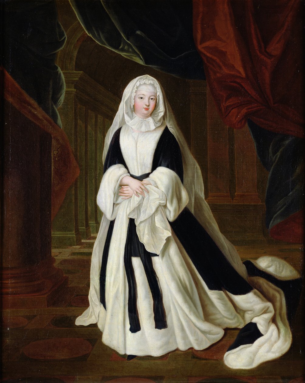Portrett av Louis-Francoise de Bourbon (1673-1743) Mademoiselle de Nantes i sørgeklær, etter 1710 av Louis de Silvestre
