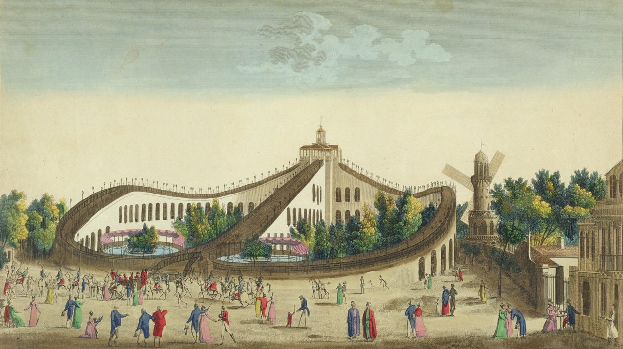 Luftvandringer, Baujon-hagen, ca. 1817 av Ambroise Louis Garneray